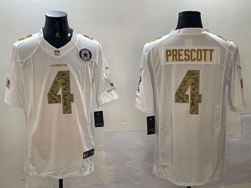 Men Dallas Cowboys #4 Prescott White admiral 2024 Nike Limited NFL Jersey style 2